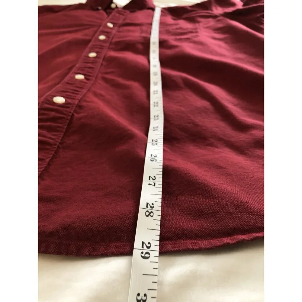 J. Crew Mens Slim Fit American Pima Cotton Button-Up Shirt XL Burgundy Red H4747